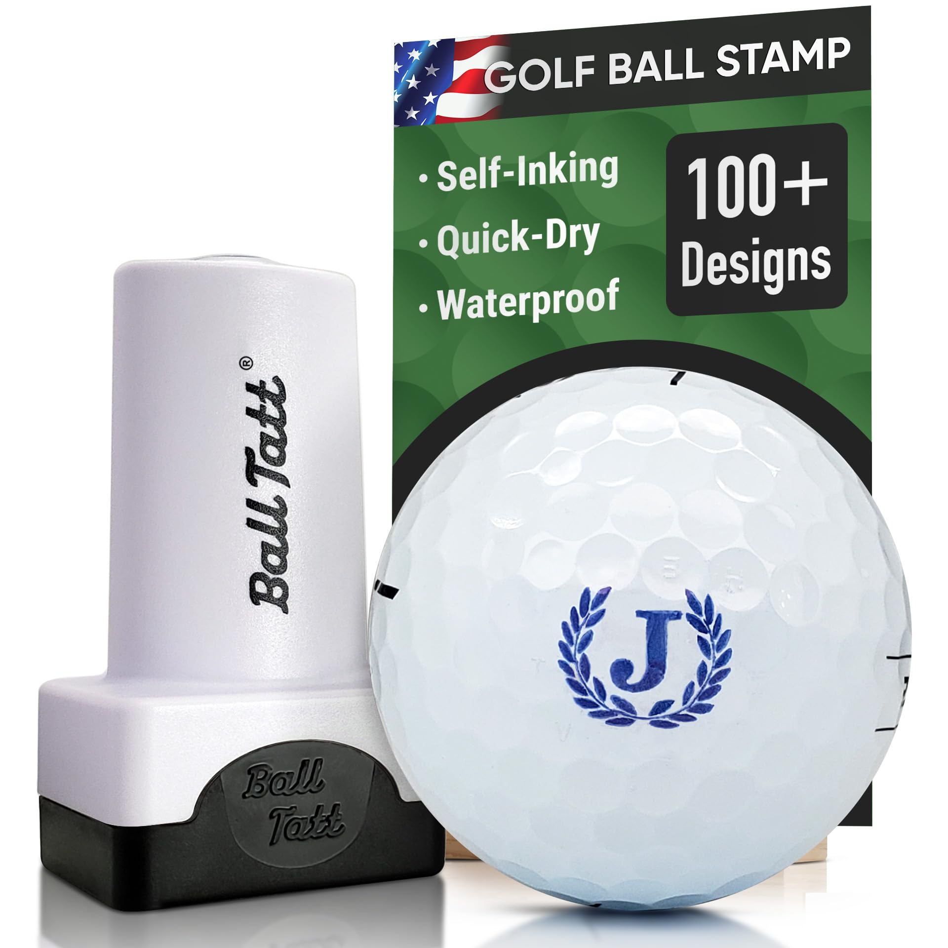 Sello de pelota de golf, marcador autoentintado, herramienta de marcado permanente de secado rápido, sin fugas ni recargas, sello de golf reutilizable e impermeable, regalo ideal para golfistas
