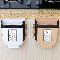 Vista 5 de CHICIRIS Basurero plegable para cocina, cubo de basura colgante de cocina, cubo de basura plegable de plástico de 9 litros con soporte de fijación