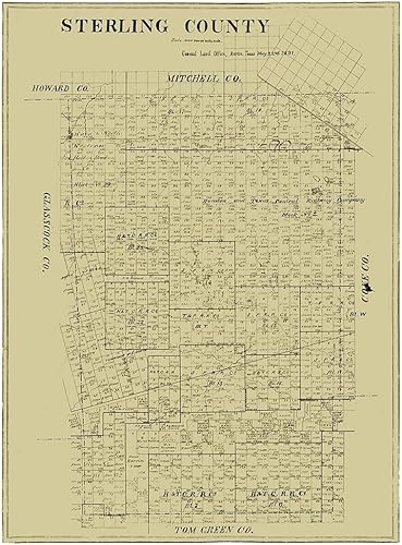 Posterazzi PDXTXST0005SMALL Sterling County Texas-1891 Unknown Poster - Impresión (18 x 24 pulgadas), multicolor