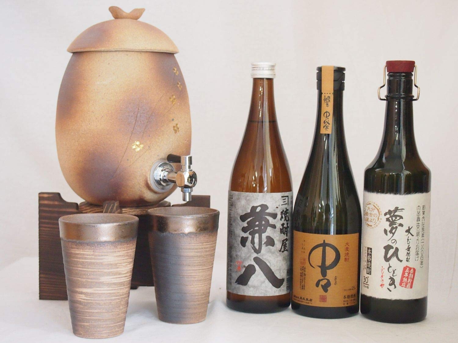 信楽焼・明山窯 焼酎サーバー 火色金小紋 2200cc 【公式通販】