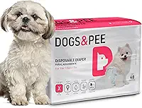 Dog's Care – Fralda Descartável para Cães Fêmeas Dogs&Pee – Proteção de 6 a 8 Horas – Tamanho P – 3 a 6 kg – 48 Unidades
