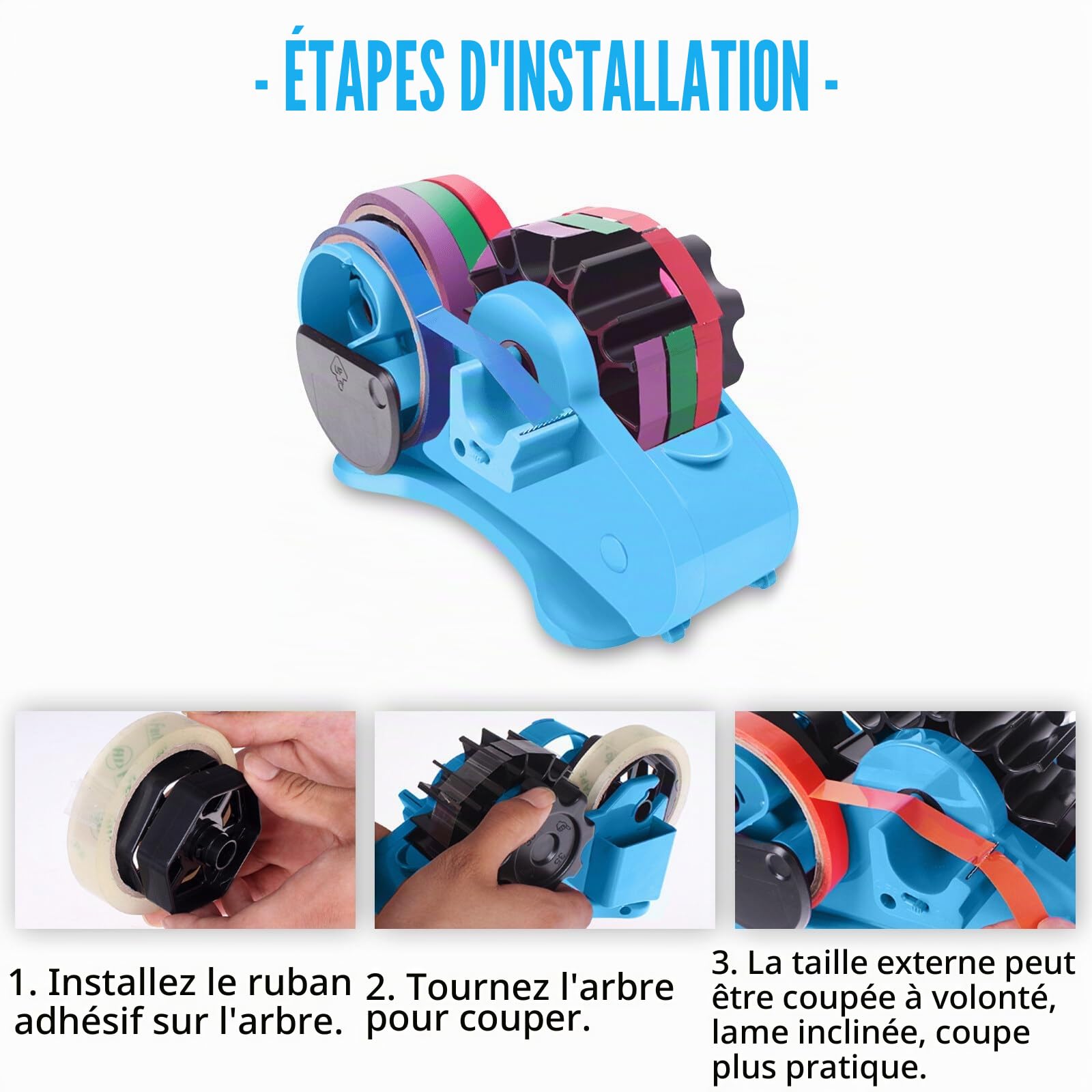 Distributeur de ruban chauffant avec plusieurs rouleaux de coupe, dévidoir de ruban thermique par sublimation pour ruban de transfert thermique, pour coller du vinyle sur du ruban adhésif