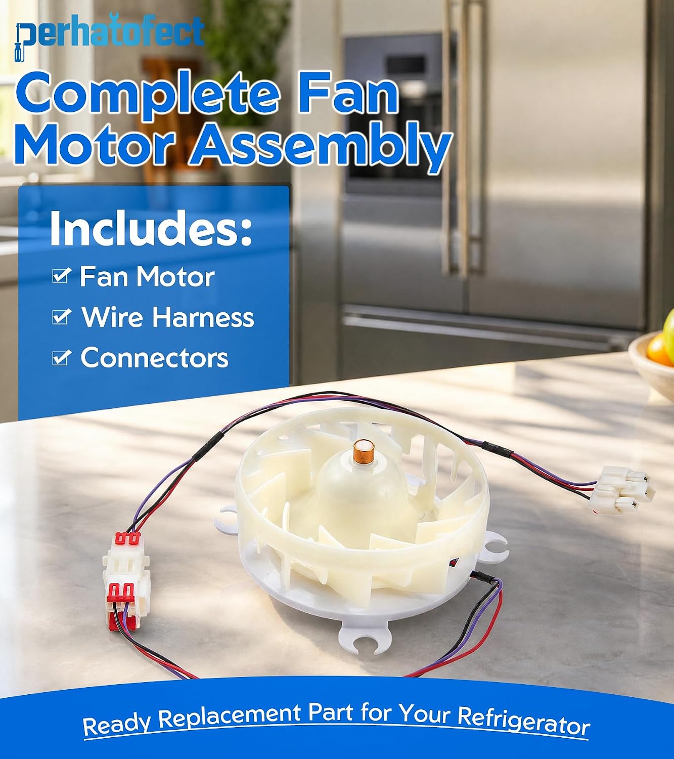 EAU65089701 DC 13V Evaporator Fan Motor Compatible with LG Refrigerators