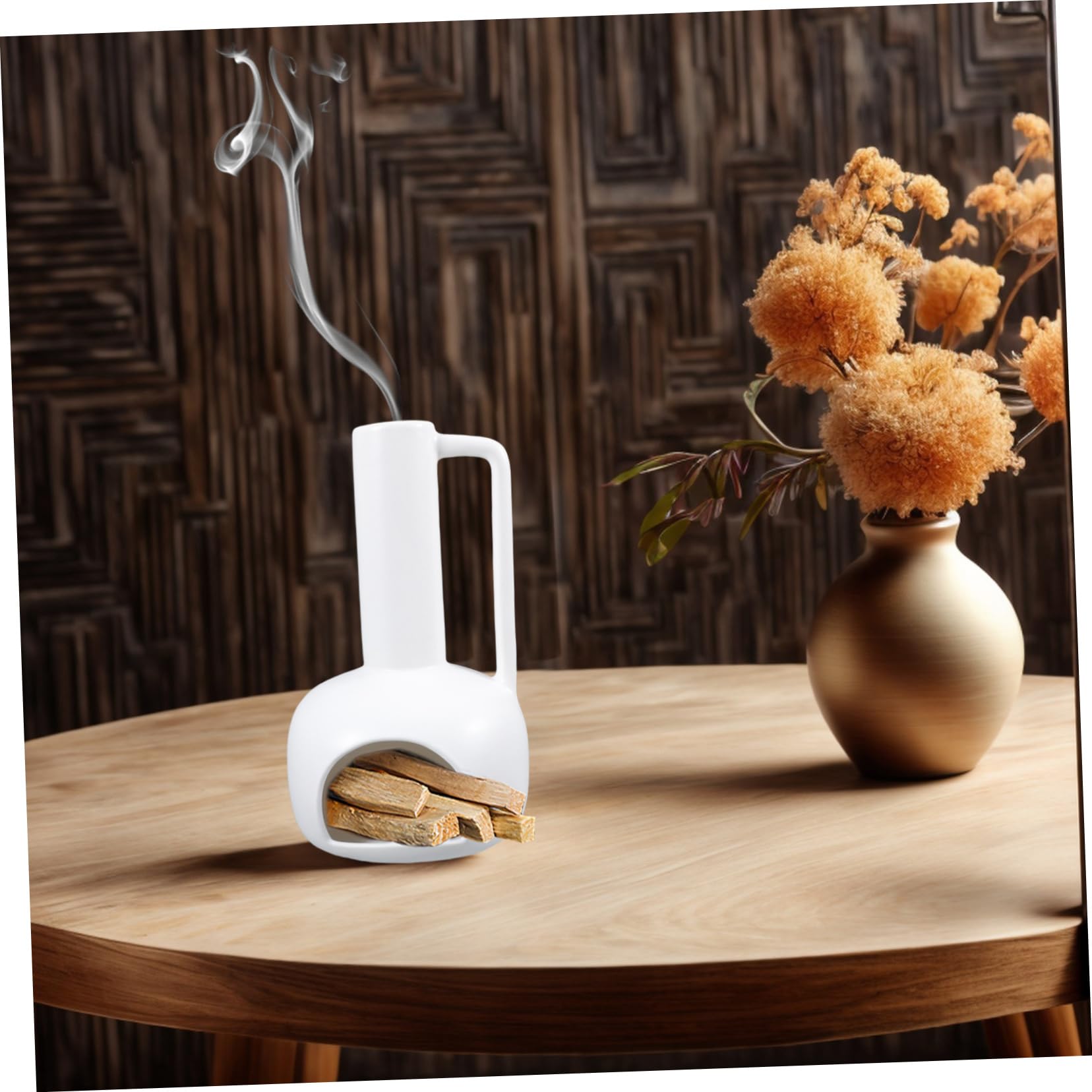 Alipis Palo Santo Räucherstäbchenhalter Keramik mit Griff Ruhige Rauchabgabe für Schlafzimmer Büro Garten Dekorativer Palo Santo Halter