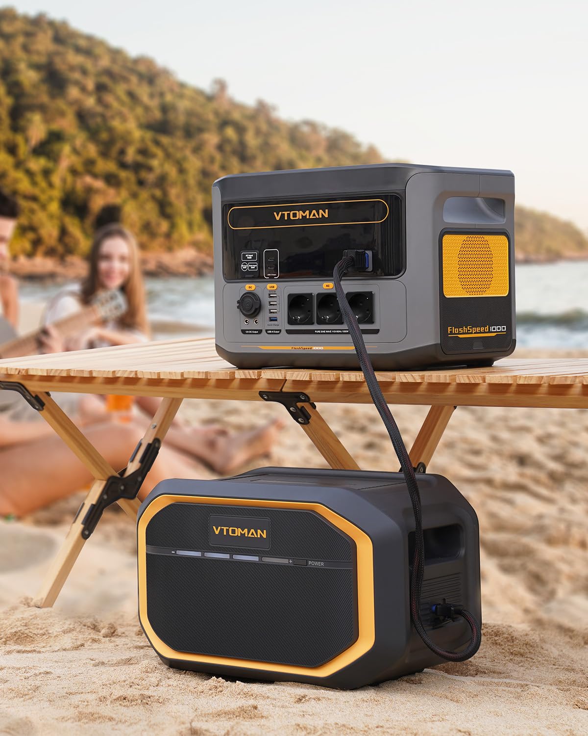 VTOMAN FlashSpeed 1500 Batterie Supplémentaire 1548Wh - pour FlashSpeed 1500/1000 Station Électrique Portable, Extensible à 3096Wh, LiFePO4 Batterie d'expansion avec Protection BMS
