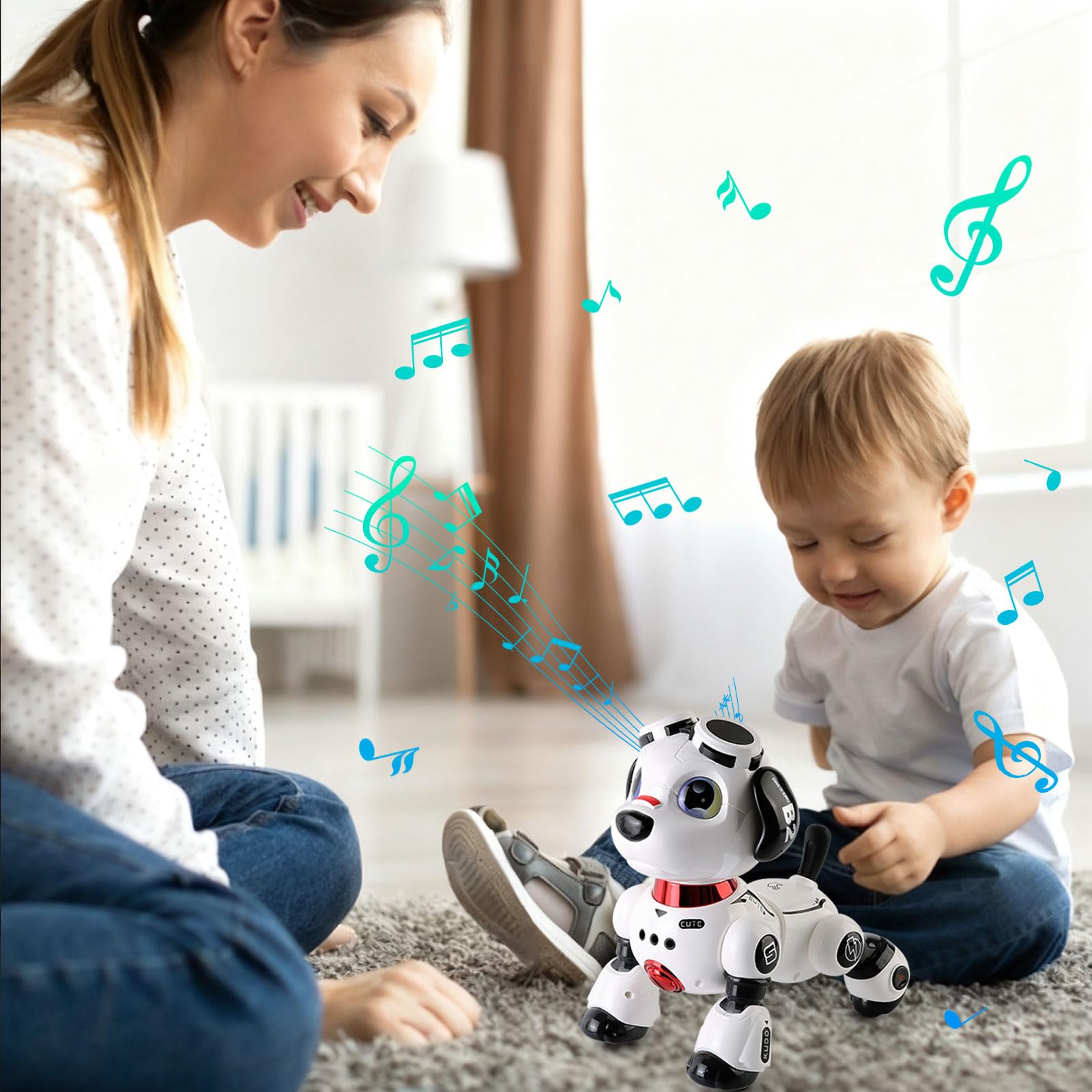Perro Robot Inteligente, Juguete Perro Robot de Baile Interactivo, Juguete RC Programable con Luces y Sonidos, Regalo Juguetes Niños para Niños y Niñas 8+ Años