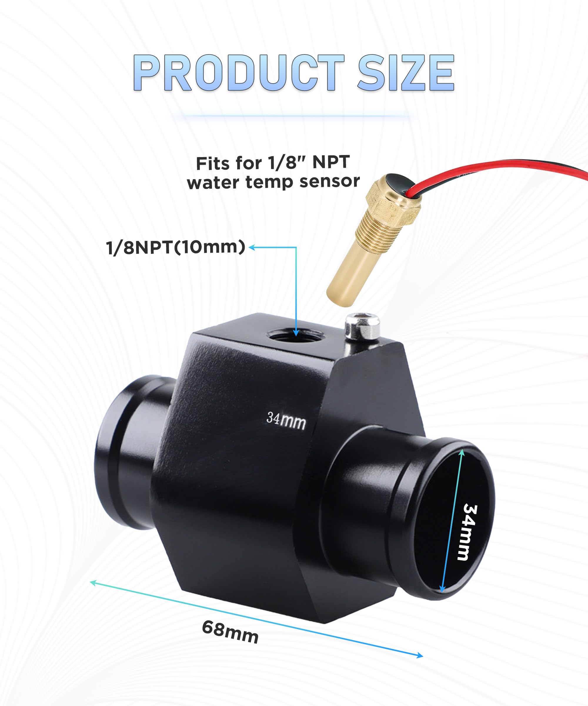Aramox Adattatore Per Sensore Temperatura Acqua Universale In Alluminio - Diametri 26-40 Mm, Con Morsetti - Raccordo A T Per Tubi Flessibili Auto