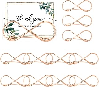 Menükartenhalter Gold, 12 Stück Metall Tischkartenhalter mit Unendlichkeitssymbol, Fotohalter Sitzplatzkartenhalter für Hochzeit Party Geburtstag Büro Restaurant