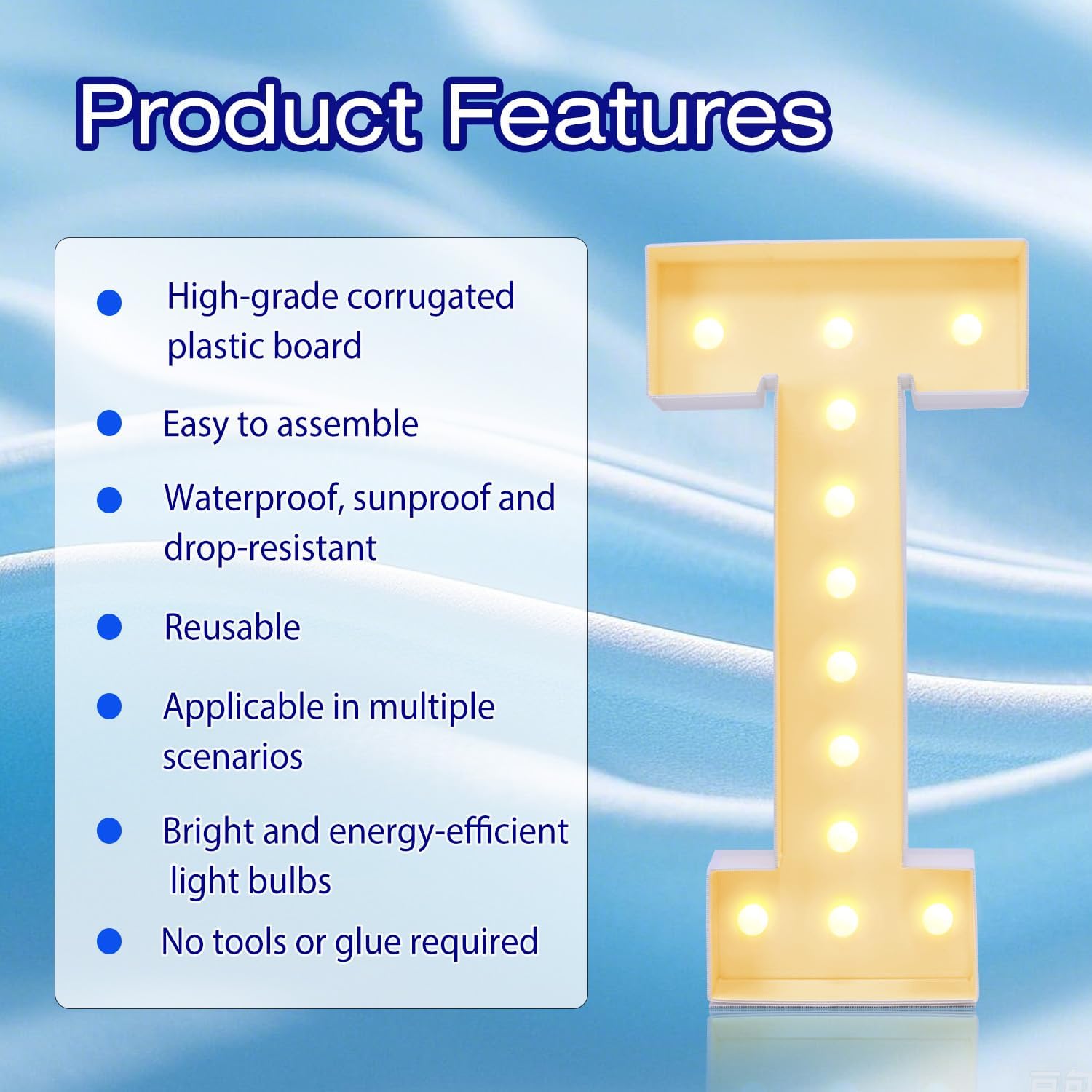 4FT Plastic Marquee Numbers 0 - Light up Numbers Are Made from Corrugated Plastic Board - Quick Assembly Without Tools, Disassembled Components Can Be Used for Photo Wall Decoration, Yard Sale Signs