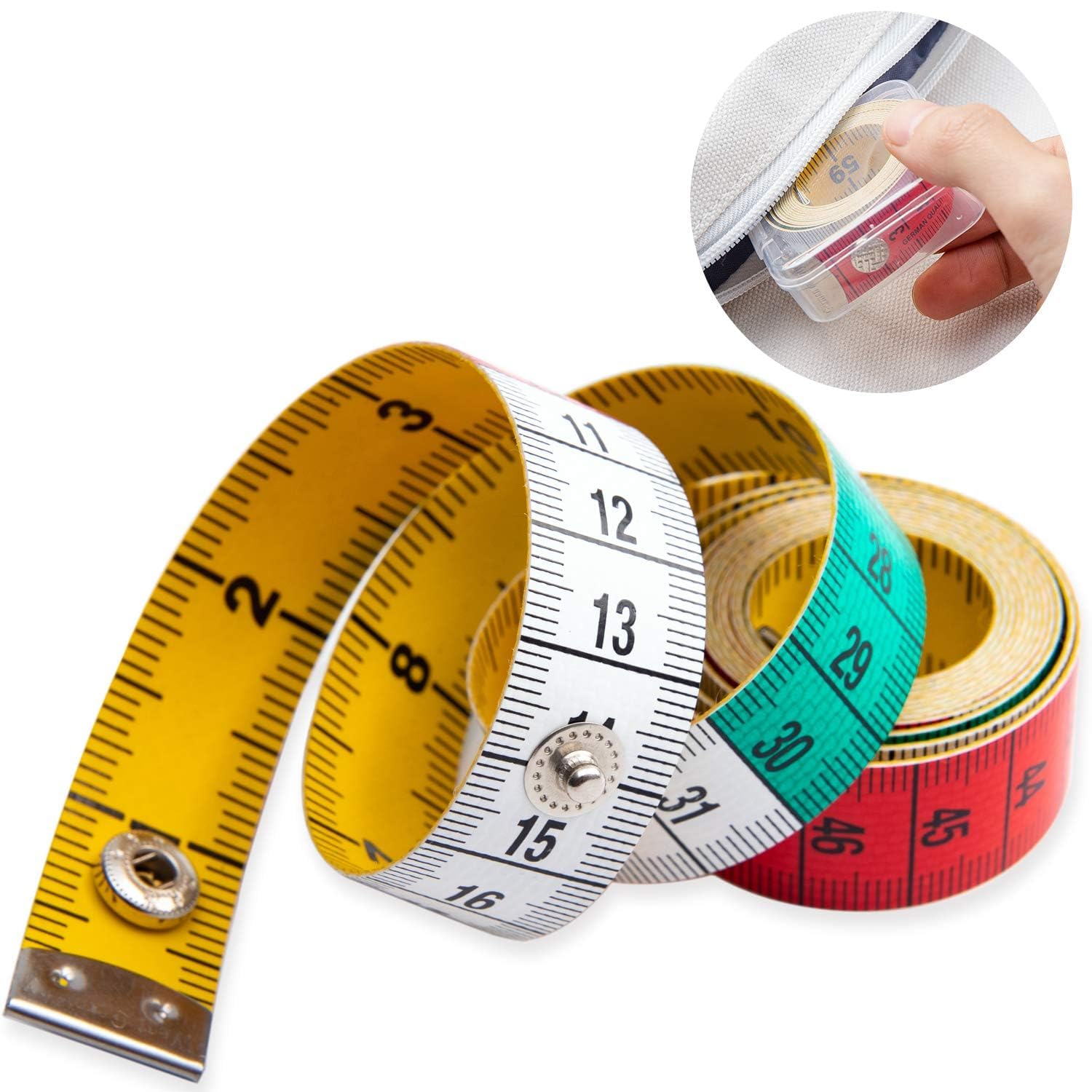 1.5 M Soft Tape Measure Sewing Ruler Meter Sewing Measuring Body Measuring Tailor Cloth Knitting Home Craft Measurements With Snap Button Closure Dual Sided