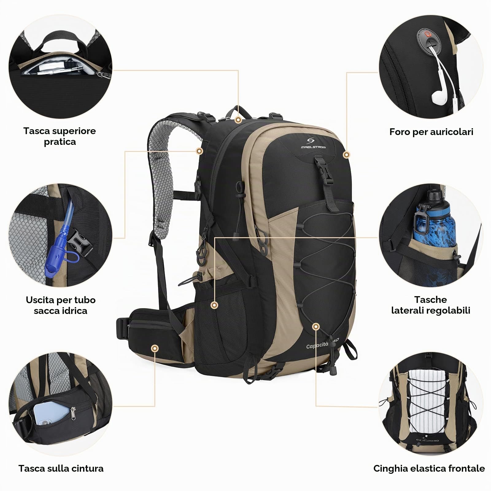 Maelstrom Zaino Da Trekking Impermeabile 40l zaino da trekking Unisex - Adulto