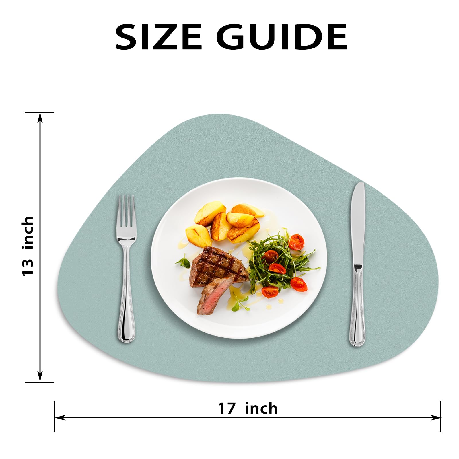 Juego de 6 manteles individuales para mesa de comedor, manteles individuales de cuero resistentes al calor, de doble capa, suaves, impermeables, fáciles de limpiar, para cocina, comedor, mesa