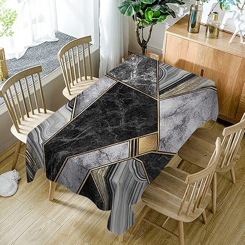 Miniatura 2 de WONDERTIFY Mantel de mármol de mármol de ágata de granito de mármol resistente al agua mantel de microfibra, cubierta decorativa de mesa de 52 x 70