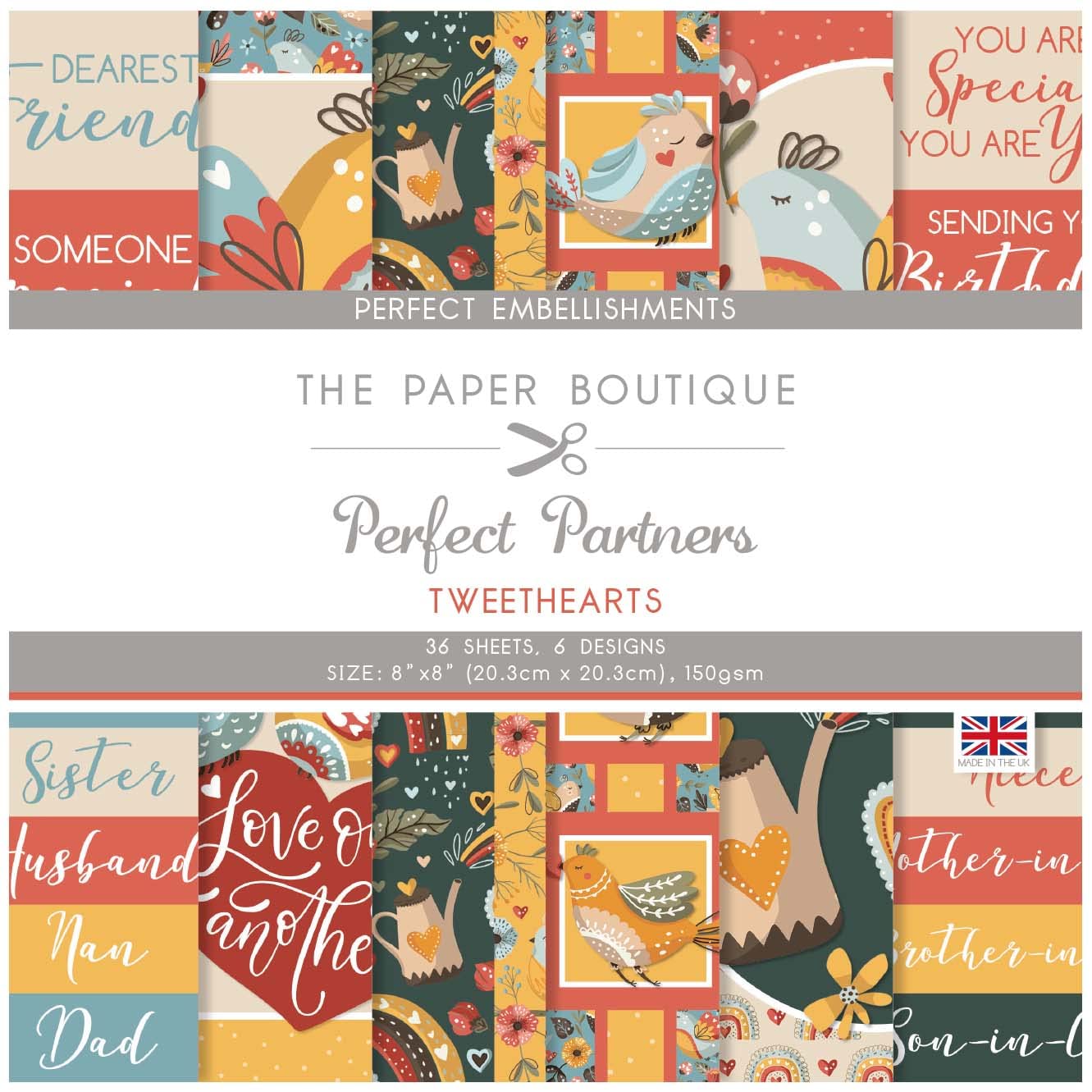 The Paper Boutique - Perfect Partners - Tweethearts - Embellishments