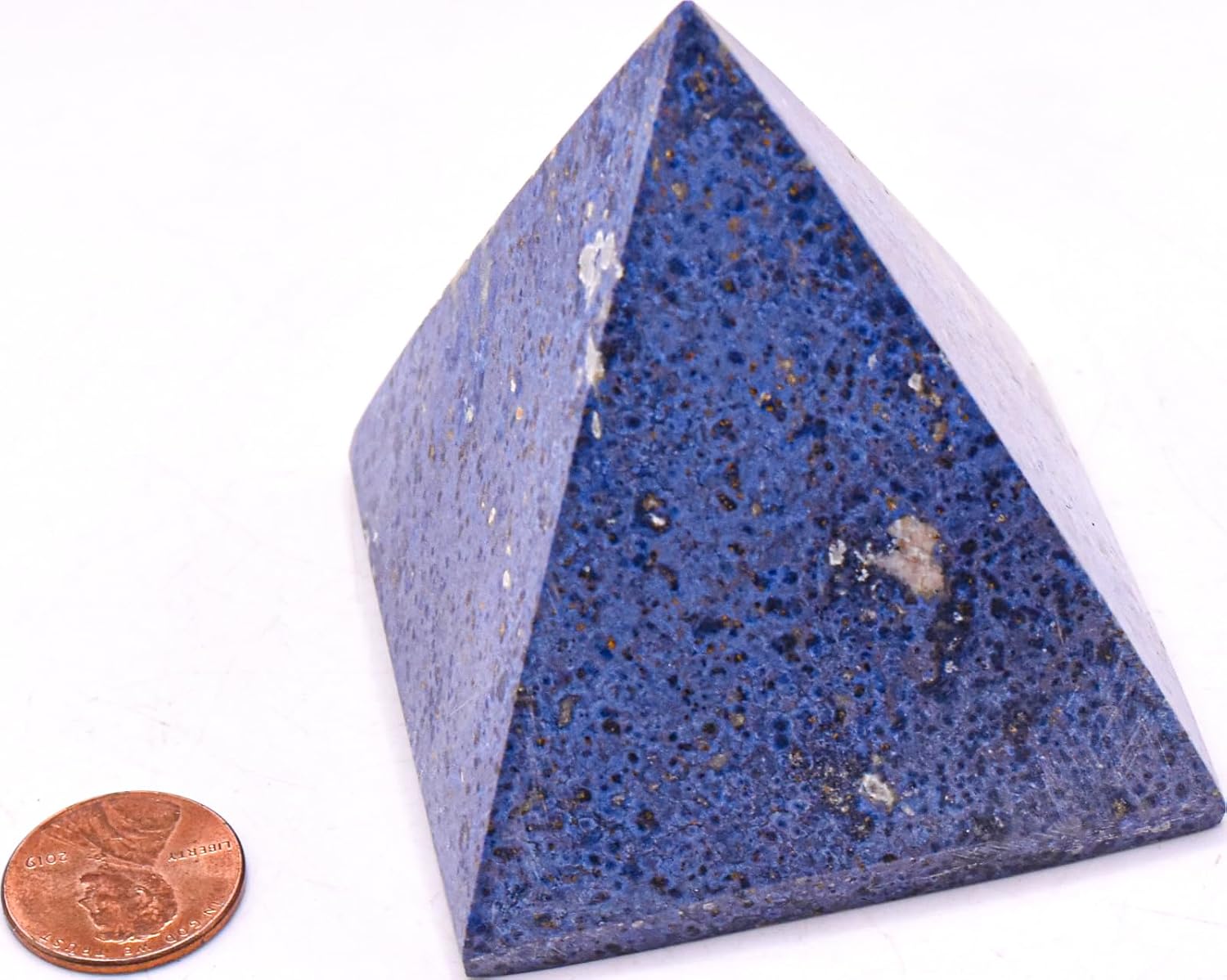 2.5" 250g Orbicular Orbs Blue Dumortierite w/Quartz Pyramid Polished Natural Gemstone Crystal Mineral Décor Specimen - Peru