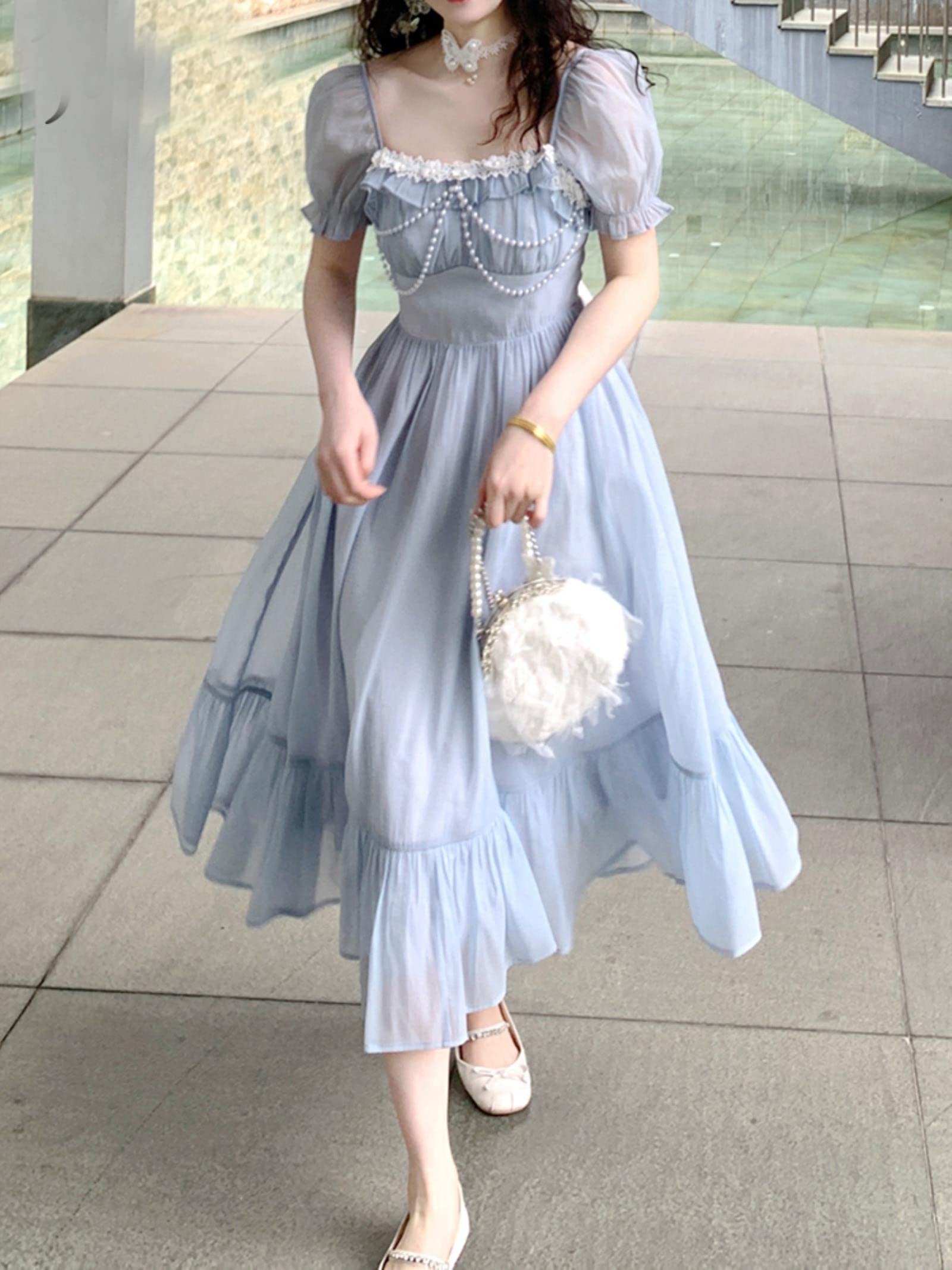 ワンピース French Bouquet Puff Sleeve Dress French Bouquet Puff Sleeve Dress