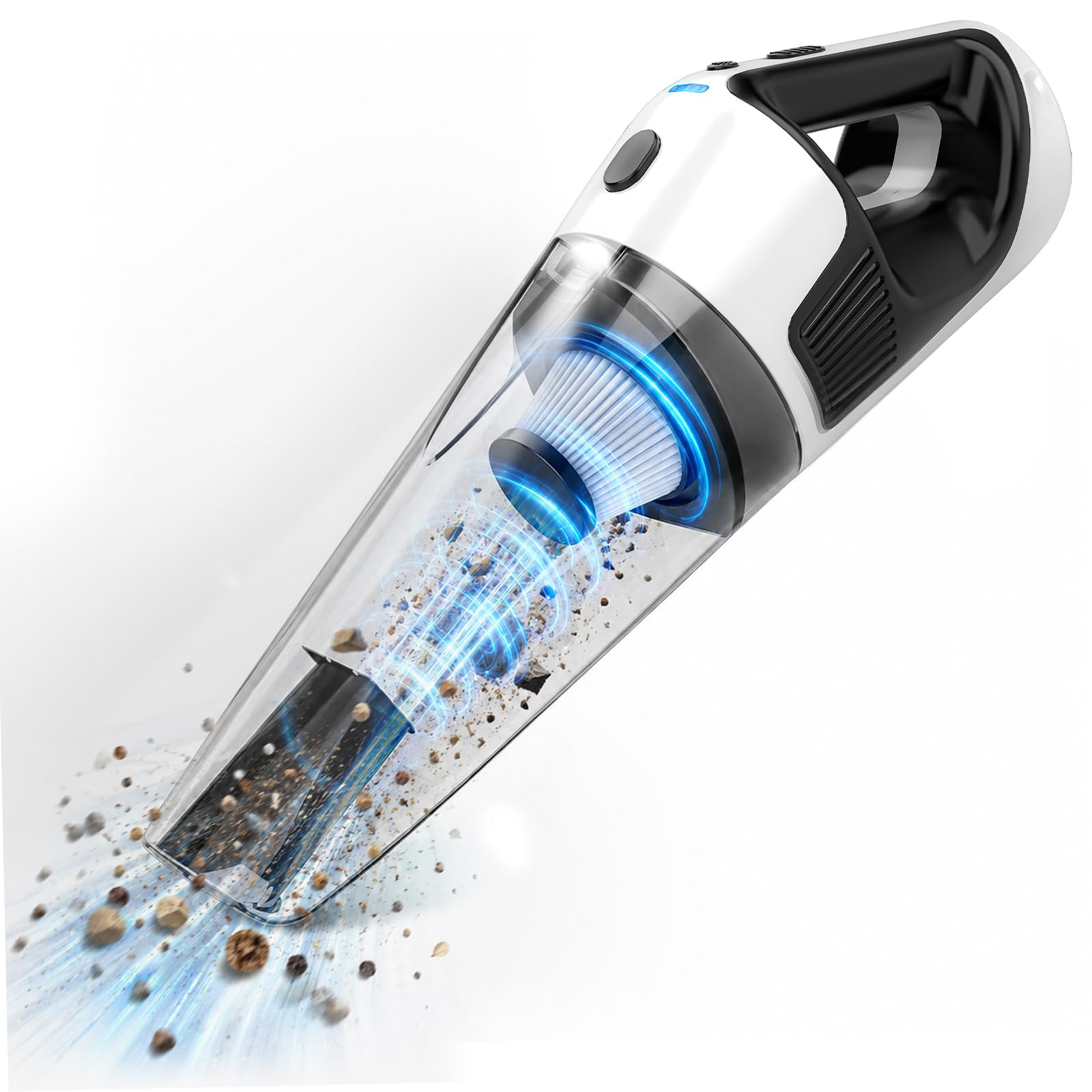 Dalugo Handheld Vacuum Cleaner Cordless, Portable Mini Vacuum with 30Mins Long Runtime, 800mL Large-Capacity Dust Bin & LED Light for Home Car Carpet Pet Hair Cleaning