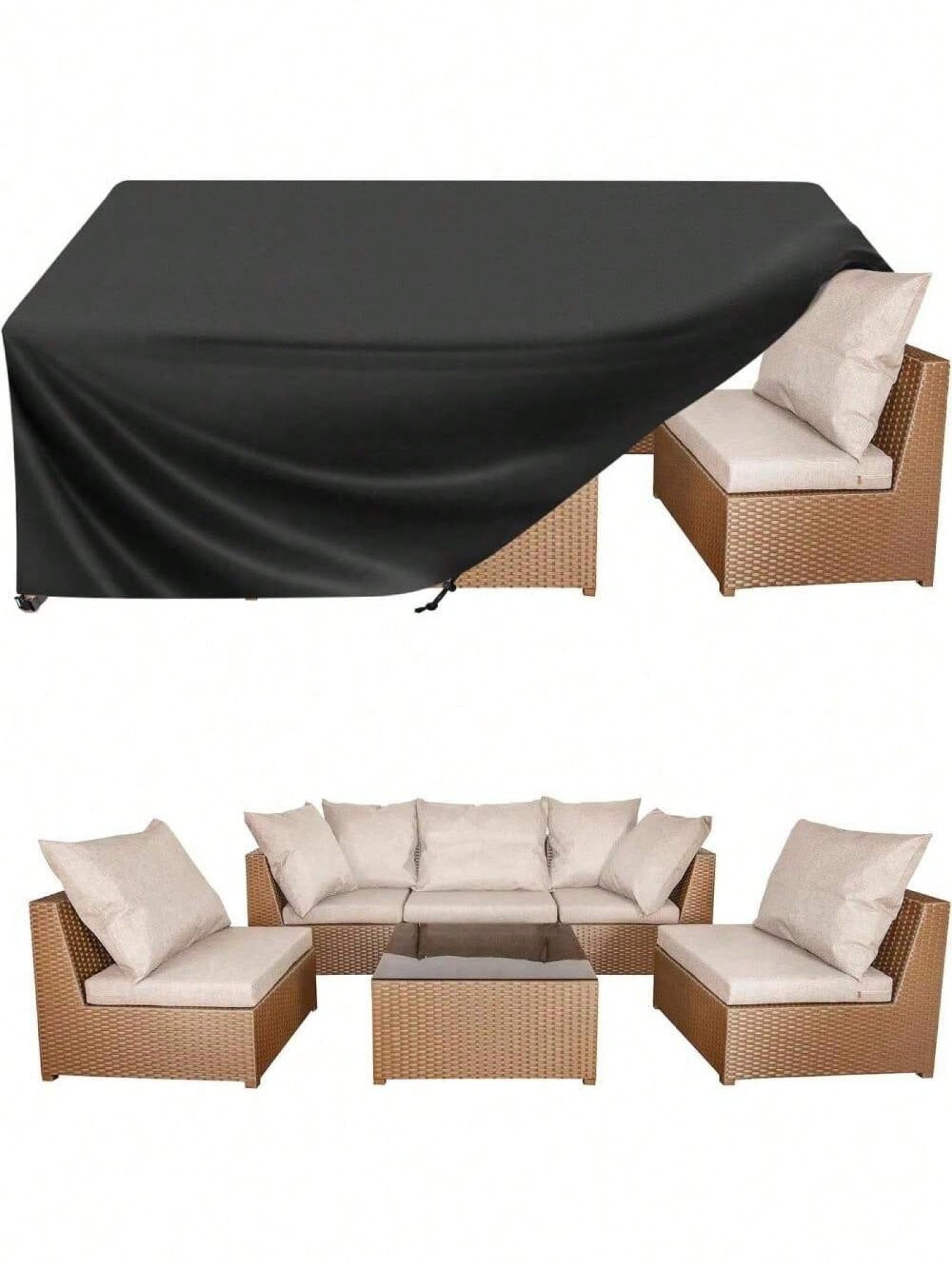 Pokrowiec ochronny na meble ogrodowe, prostokątny, wodoszczelny, 210 x 170 x 100 cm, tkanina Oxford 420D, pokrowiec ochronny na zestawy mebli, wiatroszczelny, odporny na warunki zimowe
