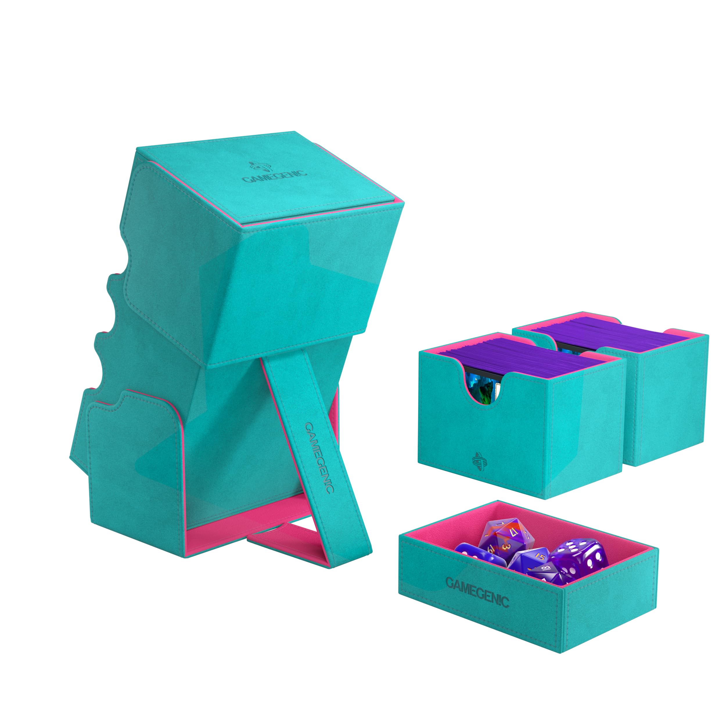 Gamegenic, Stronghold 200+ XL - Exclusive LINE Teal/Pink, do 200 kart z podwójnymi rękawami, kolor: turkusowy/różowy