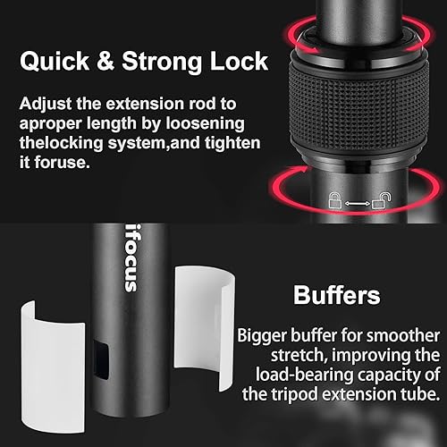 Miniatura 8 de MINIFOCUS Extensión de trípode de 2 secciones y trípode de cámara compacta