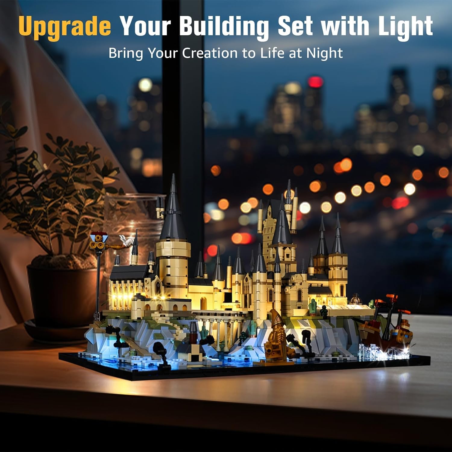 BrickSoul Advanced RC Light Kit for Lego 76419 Hogwarts Castle and Grounds Building Set | Upgraded Wireless ON/Off & Dimming & Zonal Lighting with Hidden Cable Tech (76419 Set NOT Included)