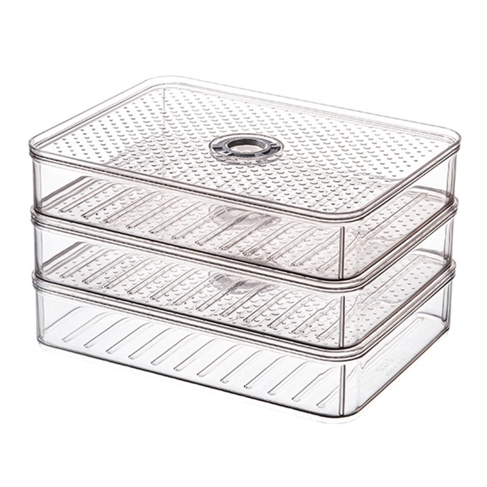 Estuche Organizador para Nevera con Soporte para Huevos con Temporizador, contenedores apilables para Nevera, albóndigas, Soporte para Huevos Vegetales, contenedor de Almacenamiento de Alimentos