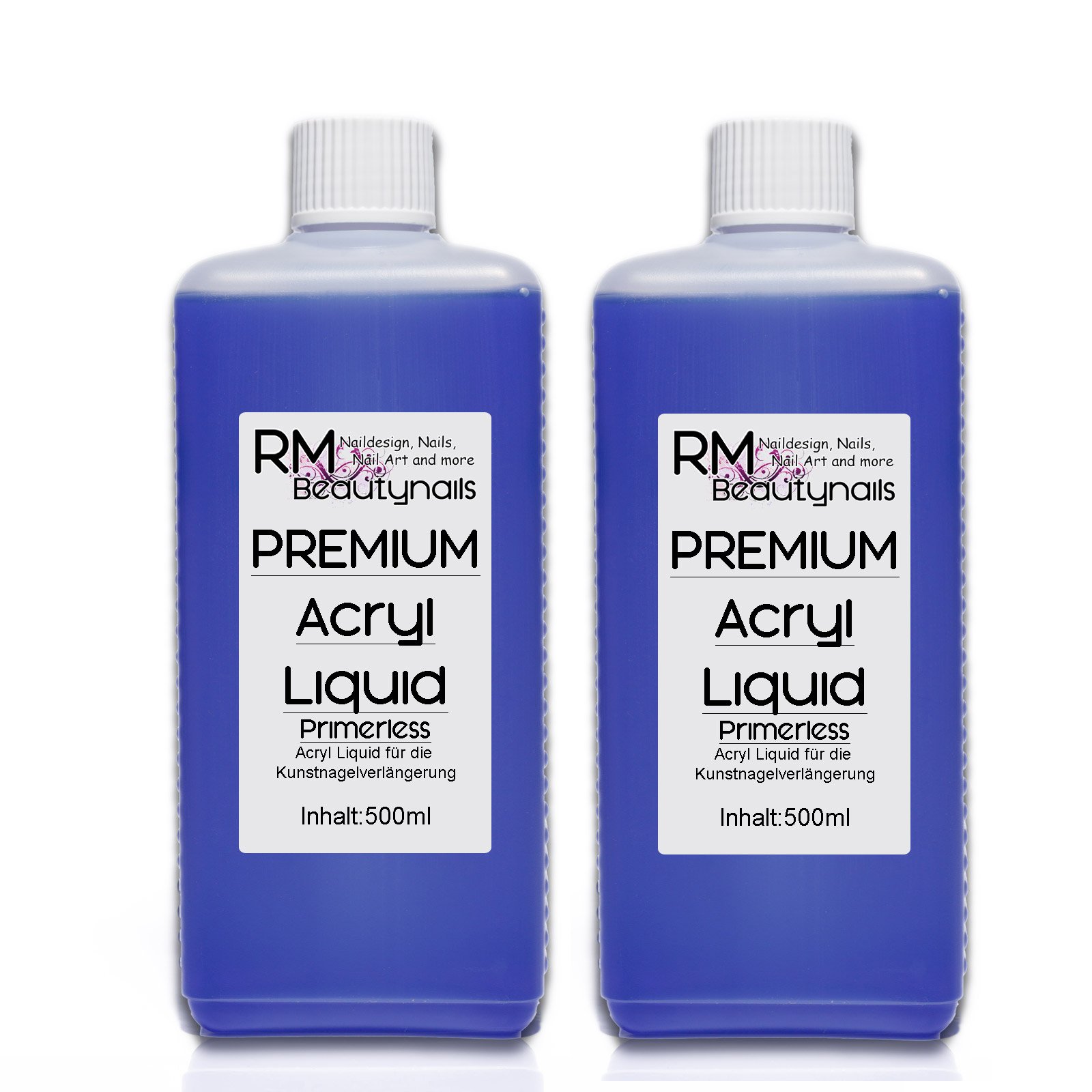 1000ml Acryl Liquid Flüssigkeit -Primerless- für Nageldesign in Studio Qualität 2x500ml (2er Pack)