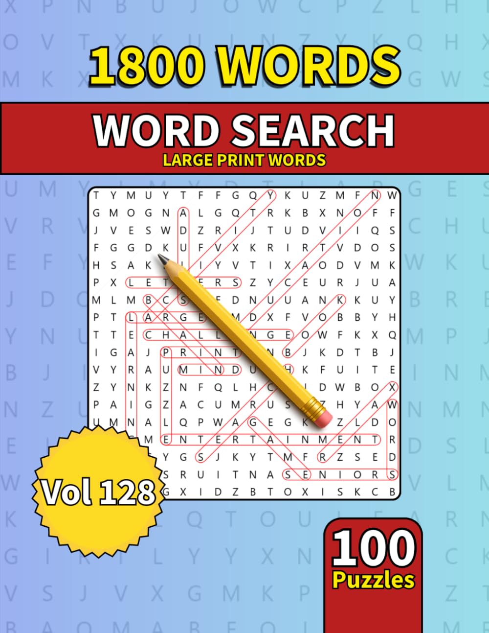 Large Print Word Search Book for Adults: 1800 Words - 100 Puzzles - Varied Themes - Perfect for Adults, Seniors & Teens - Vol 128
