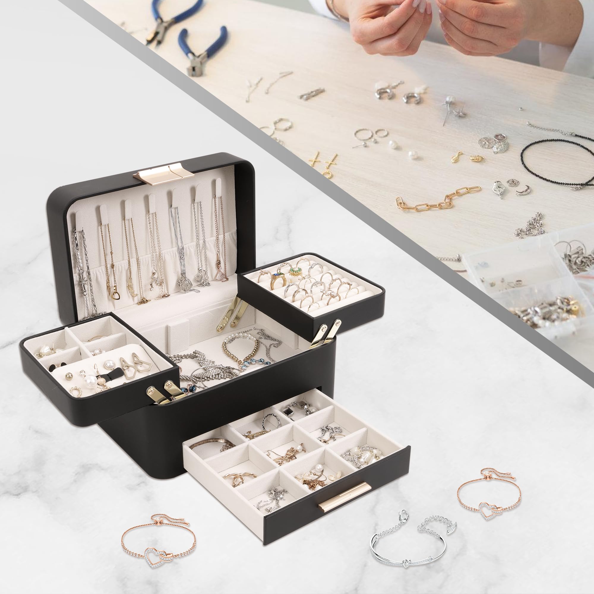 Organizzatore Gioielli Tissting 4 Strati Girevole - Porta Orecchini, Viaggio