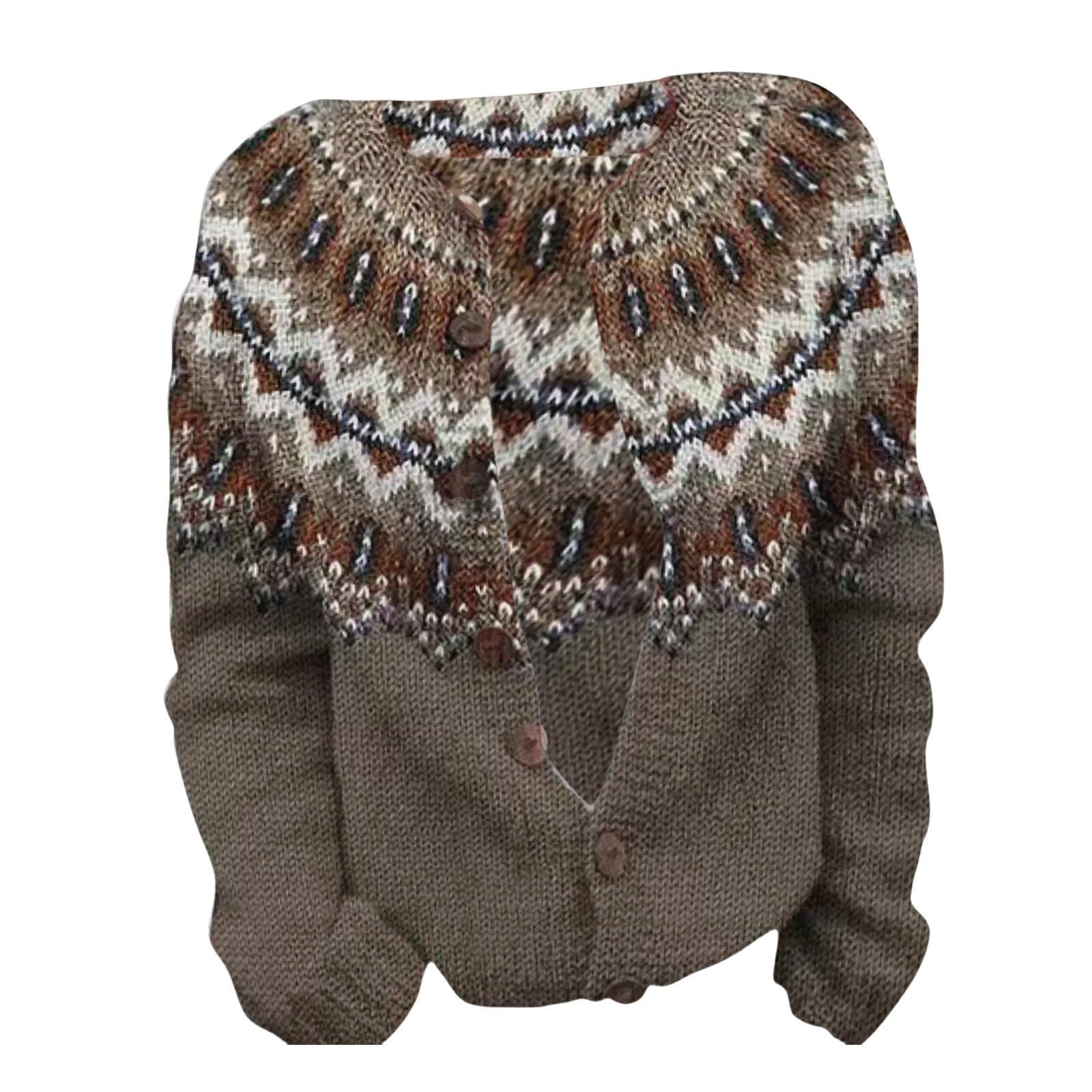 Strickjacke Damen mit Blumen und Jacquardmuster langärmelig vorne offen weich bequem modisch vielseitige Oberbekleidung Cardigan Strickpullover Übergangsjacke