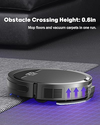 Miniatura 9 de Robot aspirador y trapeador, 5000 Pa Robot Vaccum, WiFiBluetoothAlexaAppControl remoto, Aspiradora robótica con control de voz, autocarga, ideal