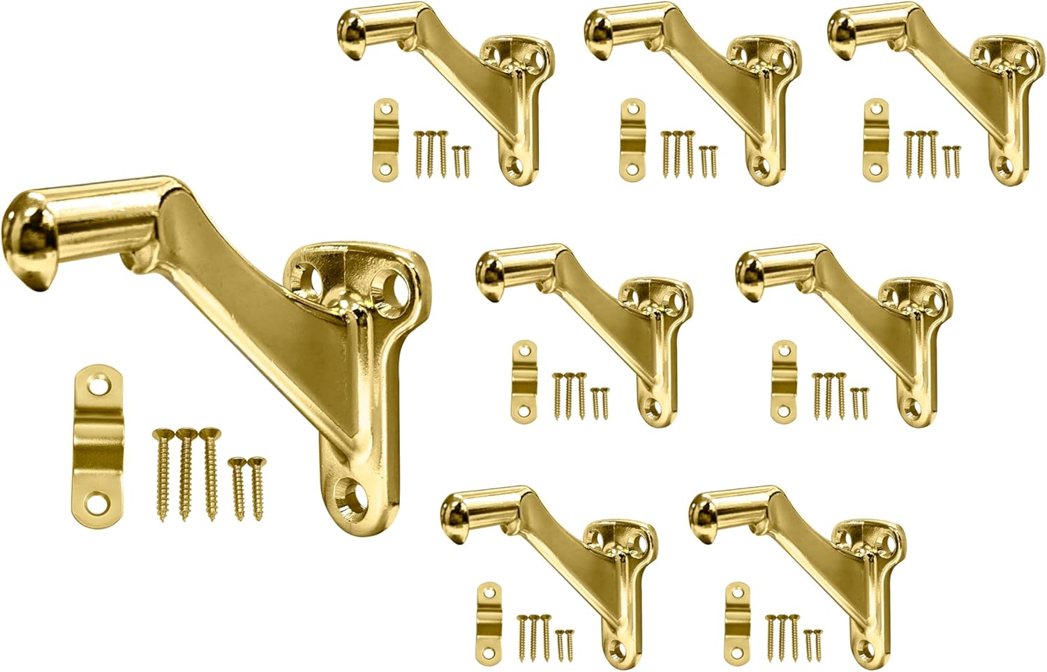 QCAA Heavy Duty Handrail Bracket, 3", Stair Railing Bracket for Home and Office, Zinc Die Cast, Matte Black, 12 Pack, Made in Taiwan