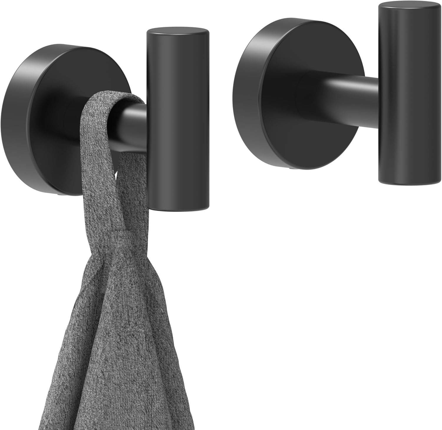 Black Bathroom Towel Hook (Matte Black) Thumbnail