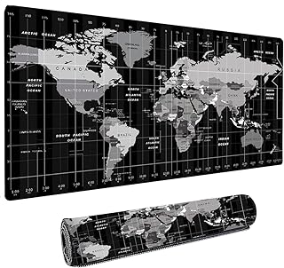 AccuPrints Sumiko Large World Map Anti-Slip Extended Desk Mat| Mouse Pad | Water Resistant Mat for Laptop| Computer Size 8...