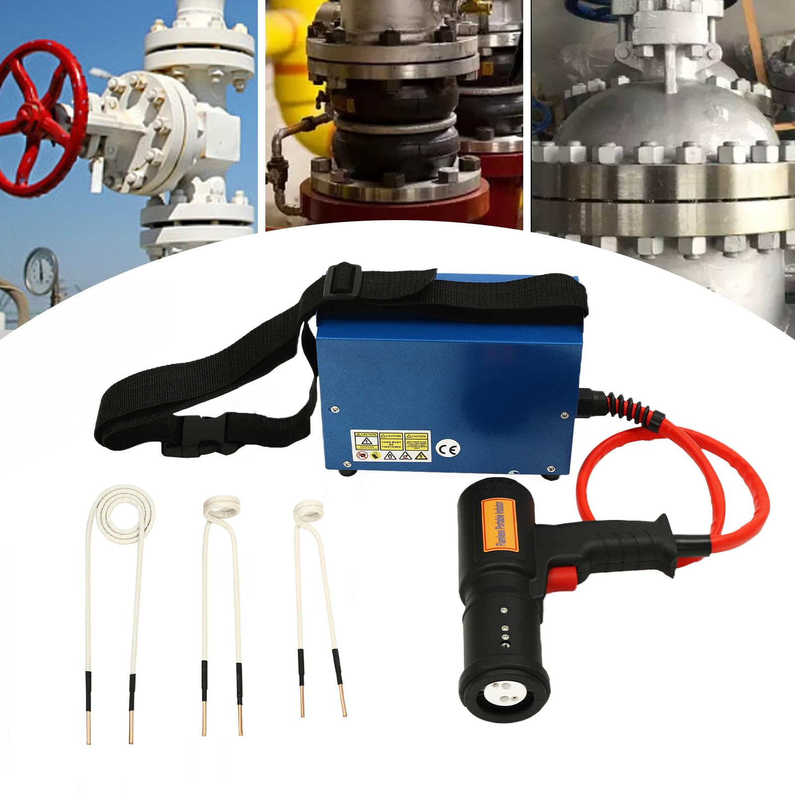 1500W Kit de Chauffage à Induction Magnétique,750℃ 4 Serpentins Chauffants Pour Chauffer Diverses Rouillées Boulons écrous Engrenages Poulies Roulements etc