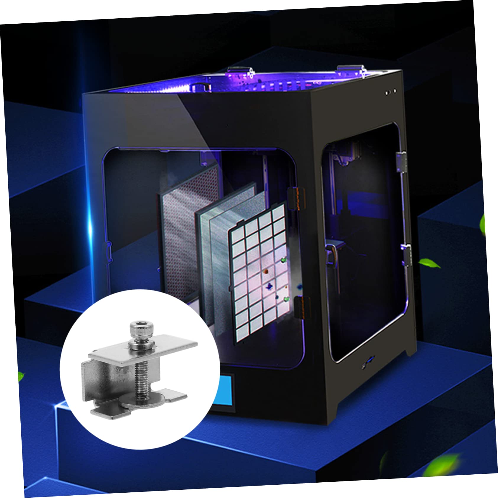 PLAFOPE 12 Stk 3d Drucker Zubehör Druckerplattformklemmen Bettklemmen Für 3d-drucker Bettfixierer Aus Glas Verstellbarer Druckerbett-clip Druckerglas Rostfreier Stahl Glasclip Einstellbar