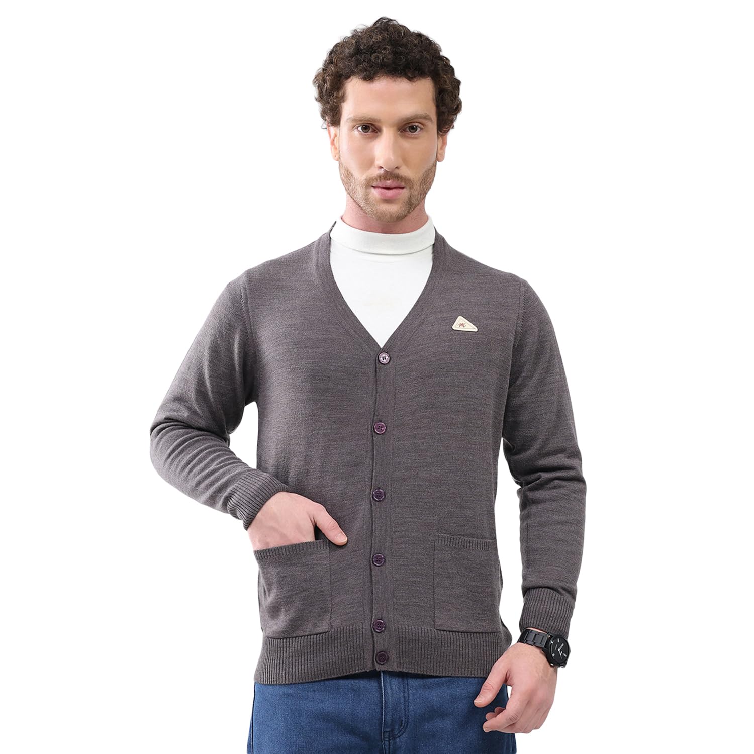 Men V Neck Cardigan | Regular Fit Full Sleeve Solid Knitwear | Classic Solid Sweater for Winter Casual & Formal Wear