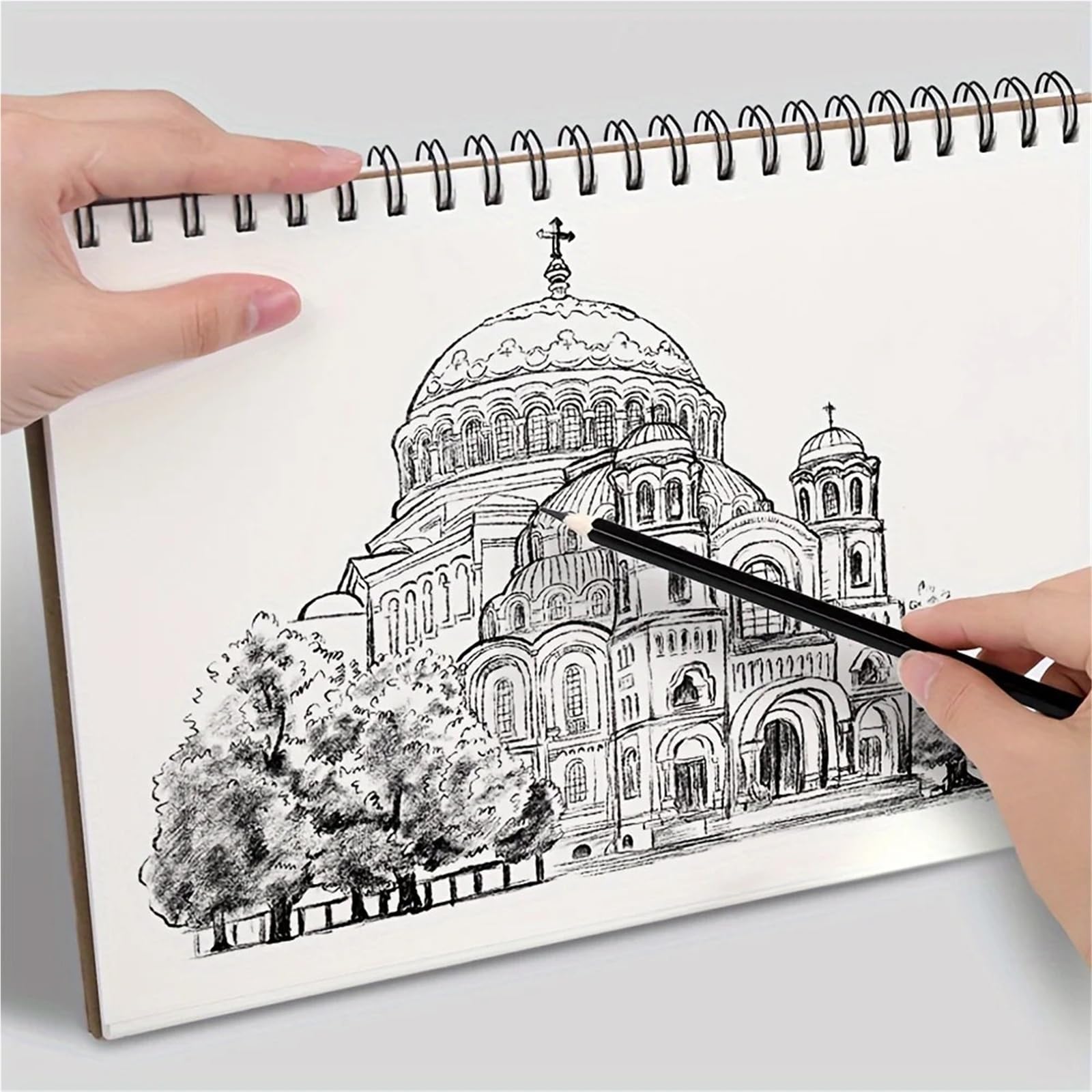 Album Da Disegno Con Rilegatura A Spirale Diario for quaderno vuoto con copertina kraft A4, blocco for quaderno a spirale, libro da disegno, 100 fogli/100 g/m²(1pc A4 Sketch Top)