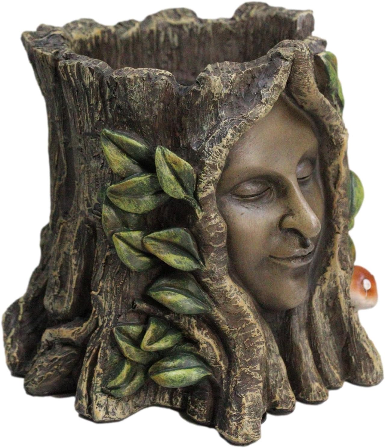 Ebros Gift Celtic Greenman Tree Woman Gaia Dryad Ent Native Earth Goddess Floral Planter Or Kitchen Tools Holder Figurine Mystical Creature Being Forest Flora and Fauna