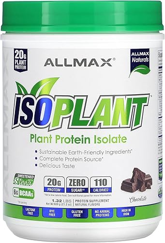 ALLMAX Nutrition Isoplant - Aislamiento de proteína vegetal (chocolate, 21.16oz)
