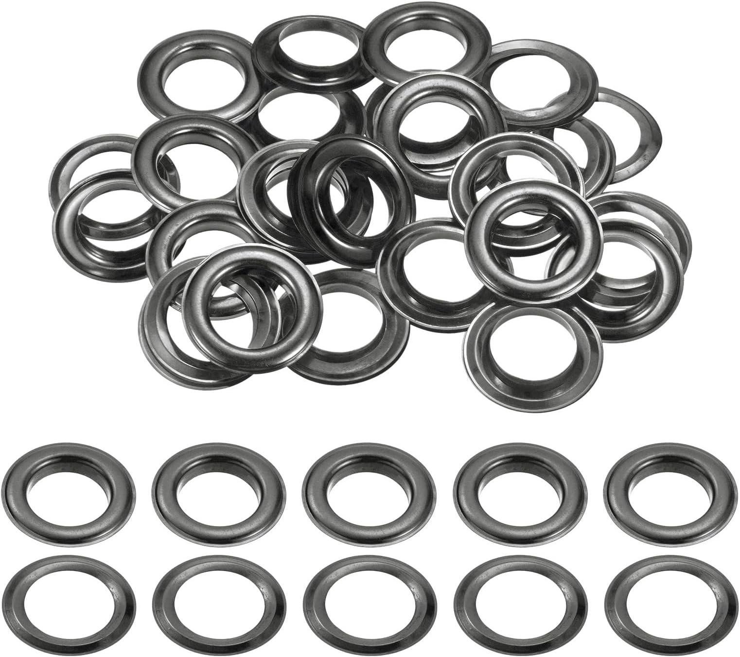 20Set Grommets Eyelets with Washers 20mm Copper Metal Eyelets Kit for Fabric Curtain Tarps Leather Belt Shoes Bag DIY, Gunmetal