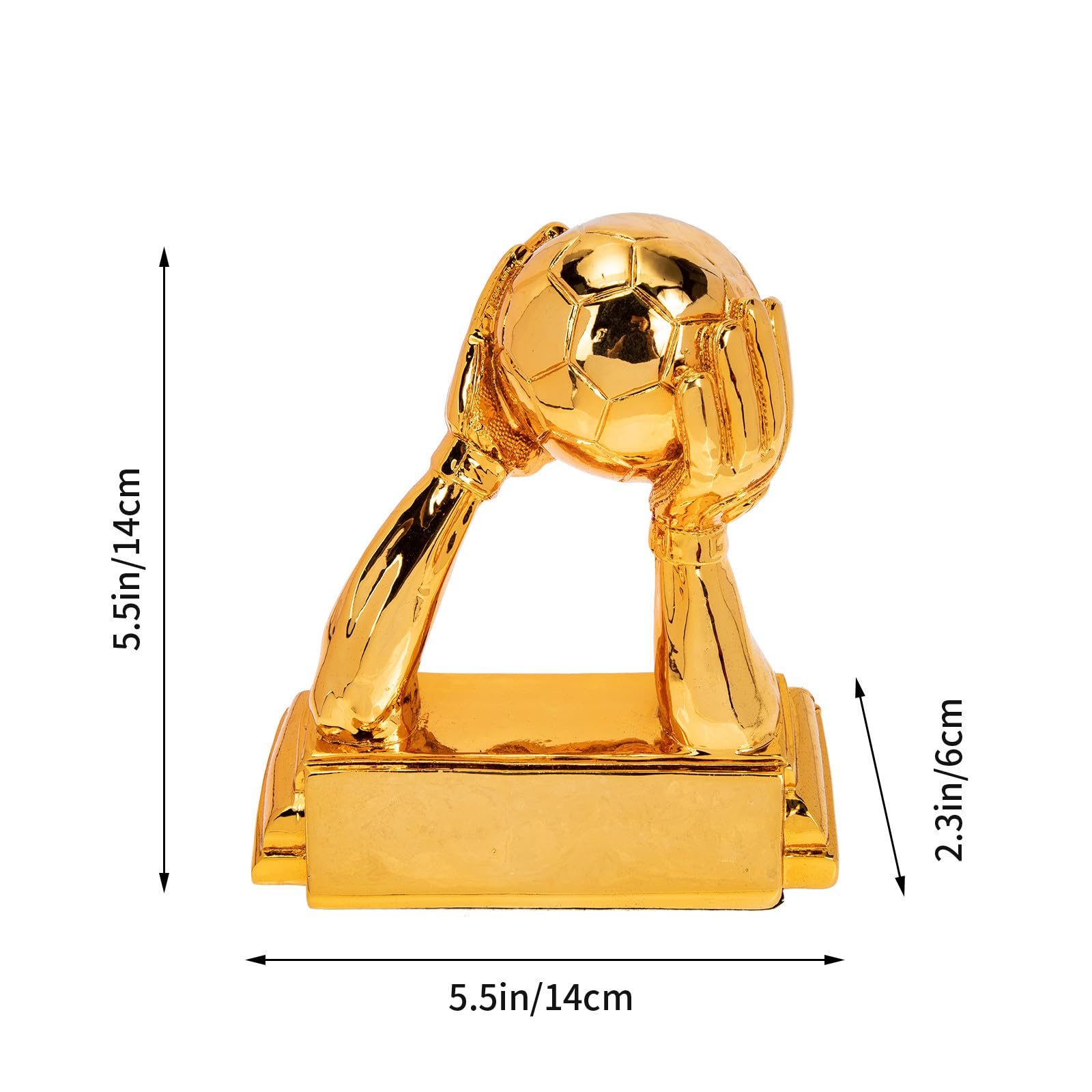 Healeved Trofeo de Fútbol Dorado de Resina Resistente para Almacenamiento Prolongado, Diseño Atractivo y Estilizado Adecuado para Aficionados y Porteros