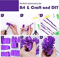 Vista 4 de PartyWoo Serpentinas de papel crepé morado, 8 unidades, 656 pies, paquete de serpentinas de papel crepé color morado oscuro claro, lavanda, blanco