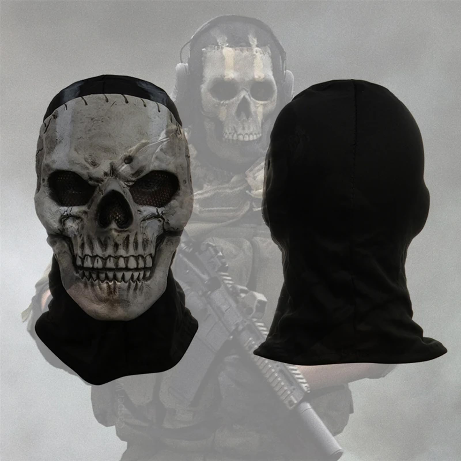 Ghost Mask, Ghost Mask, Skull Masks, Scary Ghost Face Mask for Halloween Cosplay Video Game Events and Horror Themed Parties - Image 2