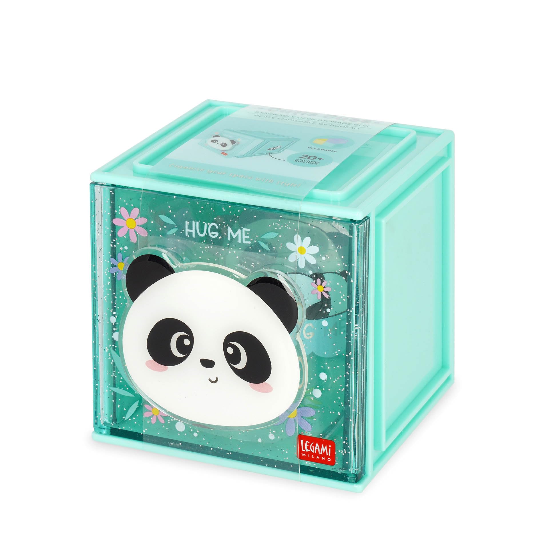 Legami Boîte modulaire de bureau Cutie Cubes Thème Panda Organiseur de Bureau 90 x 90 x 100 cm ABS Empilable