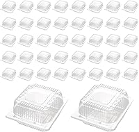 Vista 1 de 200 recipientes de plástico transparente para llevar, recipientes de plástico para alimentos con tapas, contenedores desechables transparentes