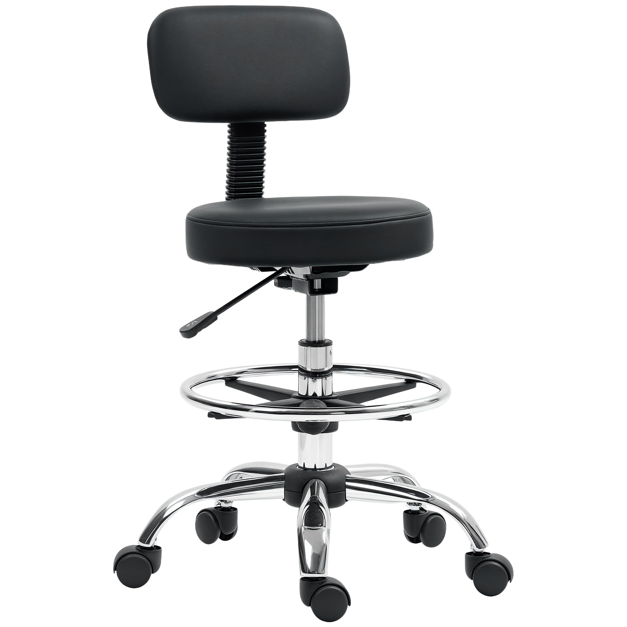 Portland Black Faux Leather Adjustable Swivel Office Chair