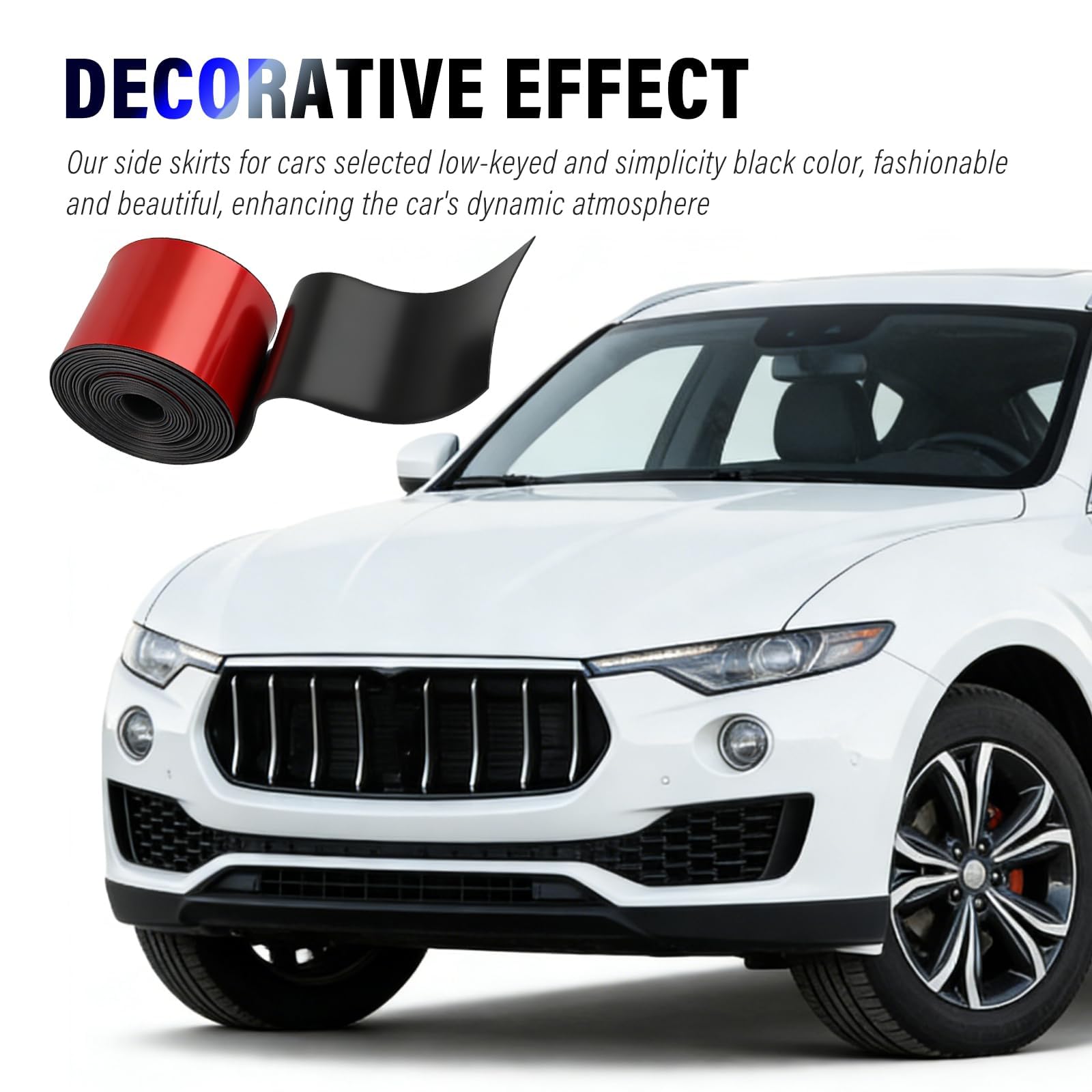 Jupes Latérales pour Audi A1 (8X) 2014-2018, Bas de Caisse Flexible Auto Bande Décorative Protection Carrosserie Anti-Rayures Seuil de Porte Caoutchouc