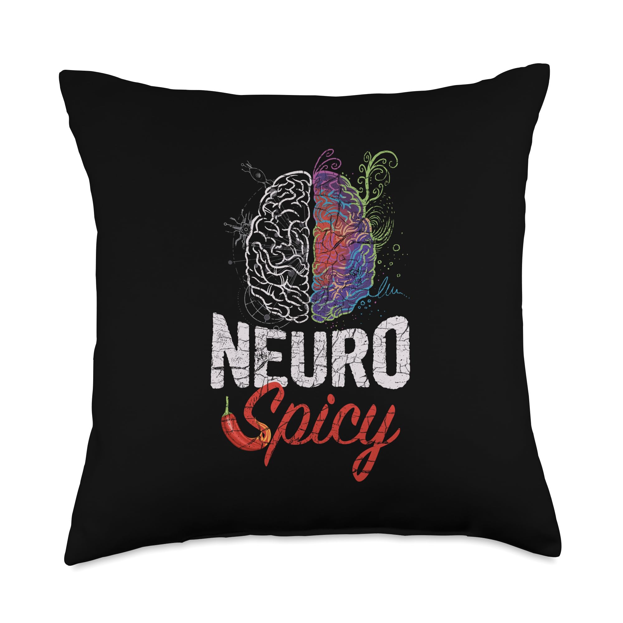 Neuro Spicy Neurotypical Neurodiversity Adhd Throw Pillow