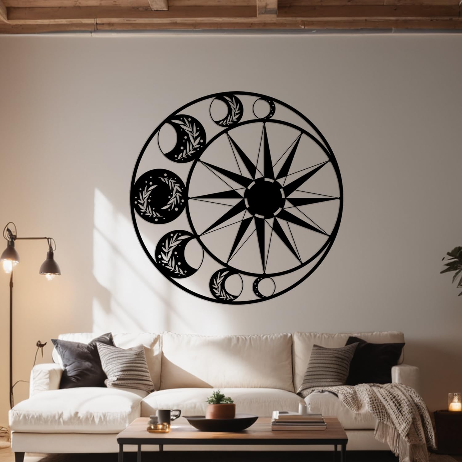 Décoration murale métal grand soleil lune idée cadeau pendaison crémaillère